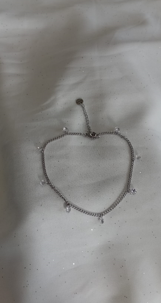 Chaîne de cheville Strass silver