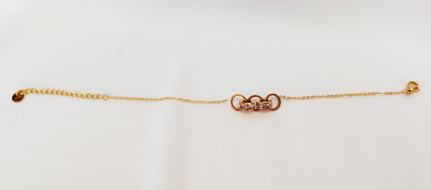 Gourmette maille de strass - 22,5 cm