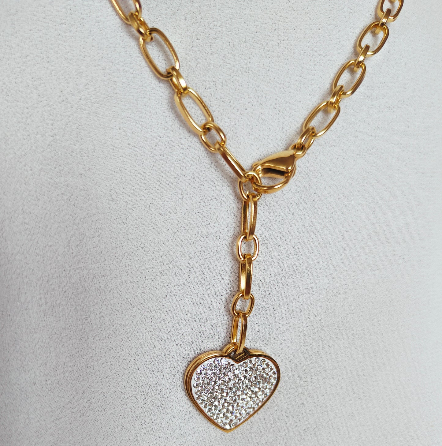 Chaine coeur strass