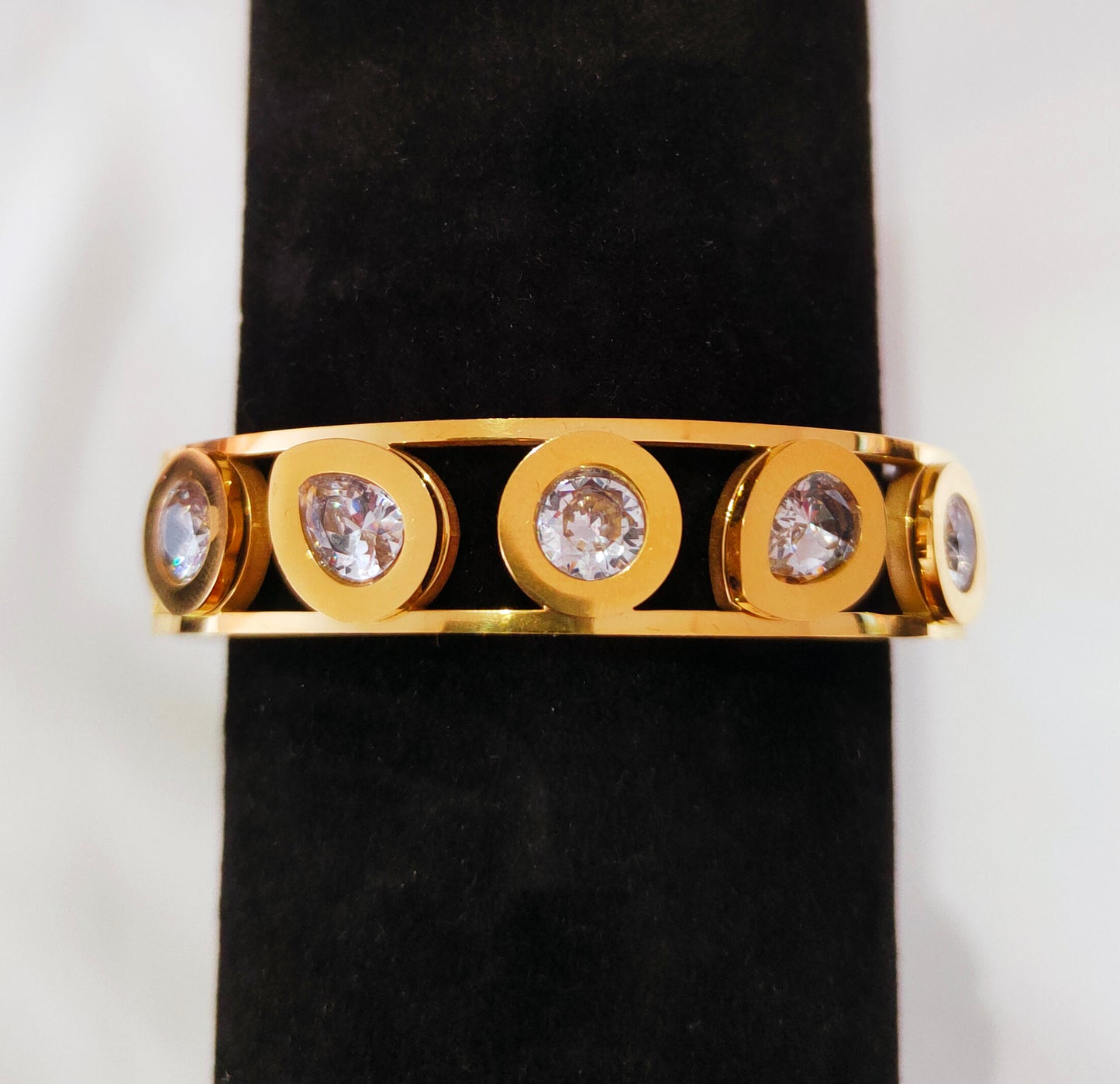 Bracelet rigide rock strass