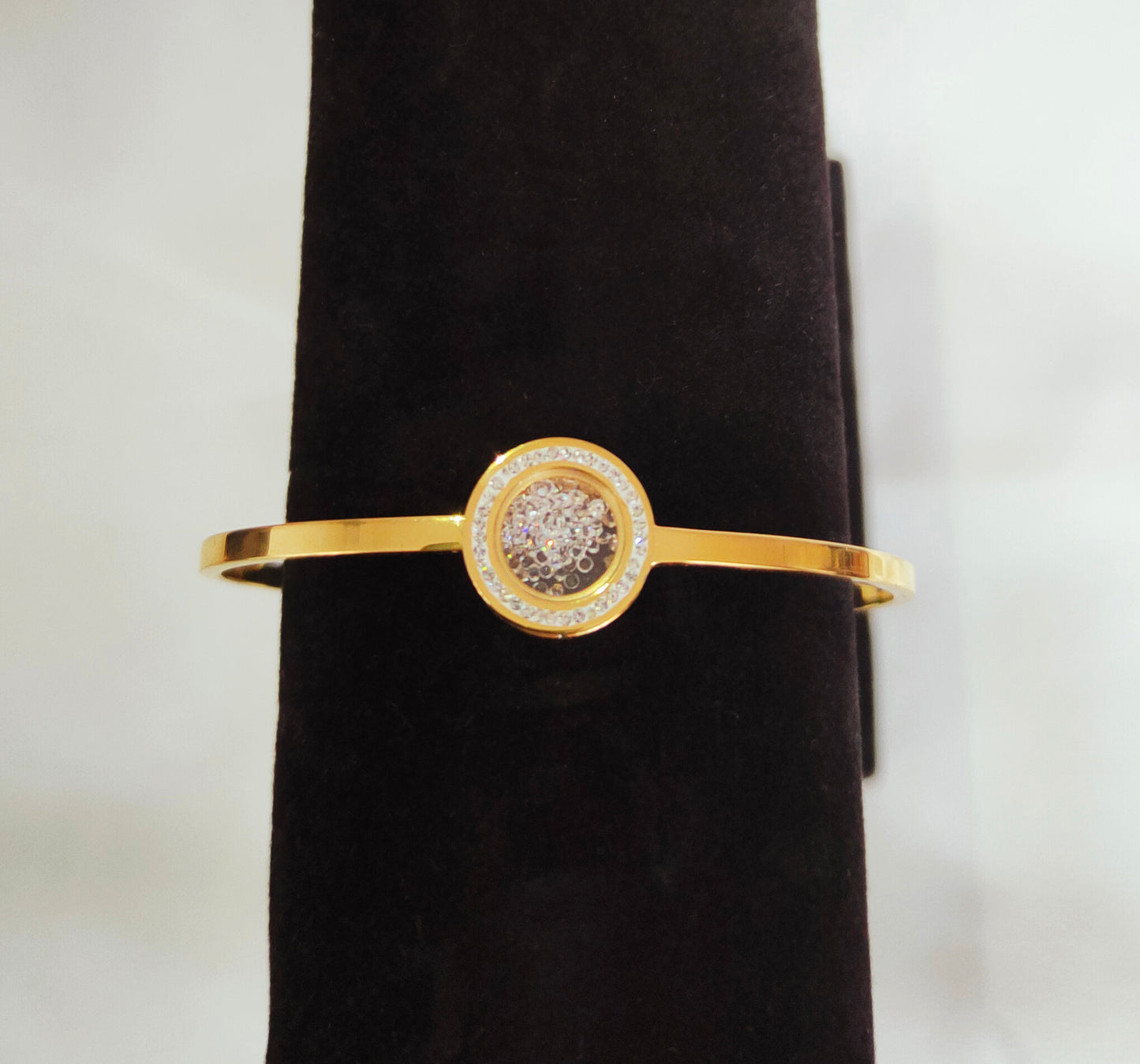 Bracelet rigide cadran strass