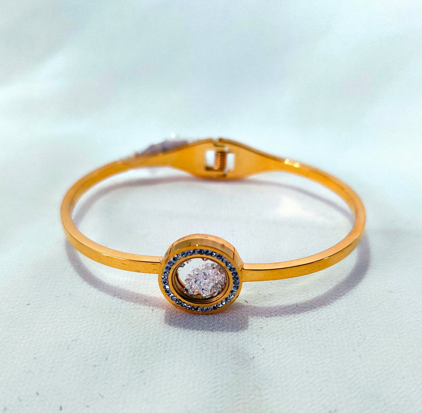 Bracelet rigide cadran strass