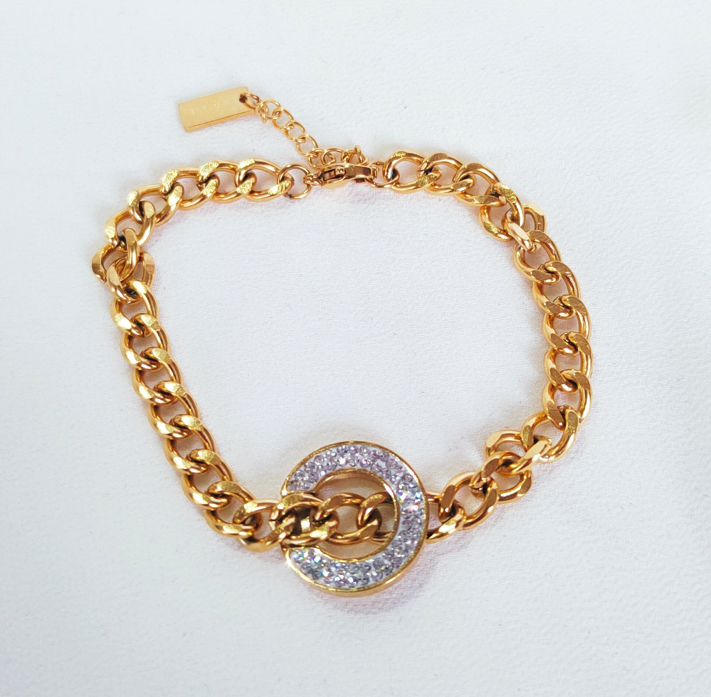 Bracelet chaine rond strass