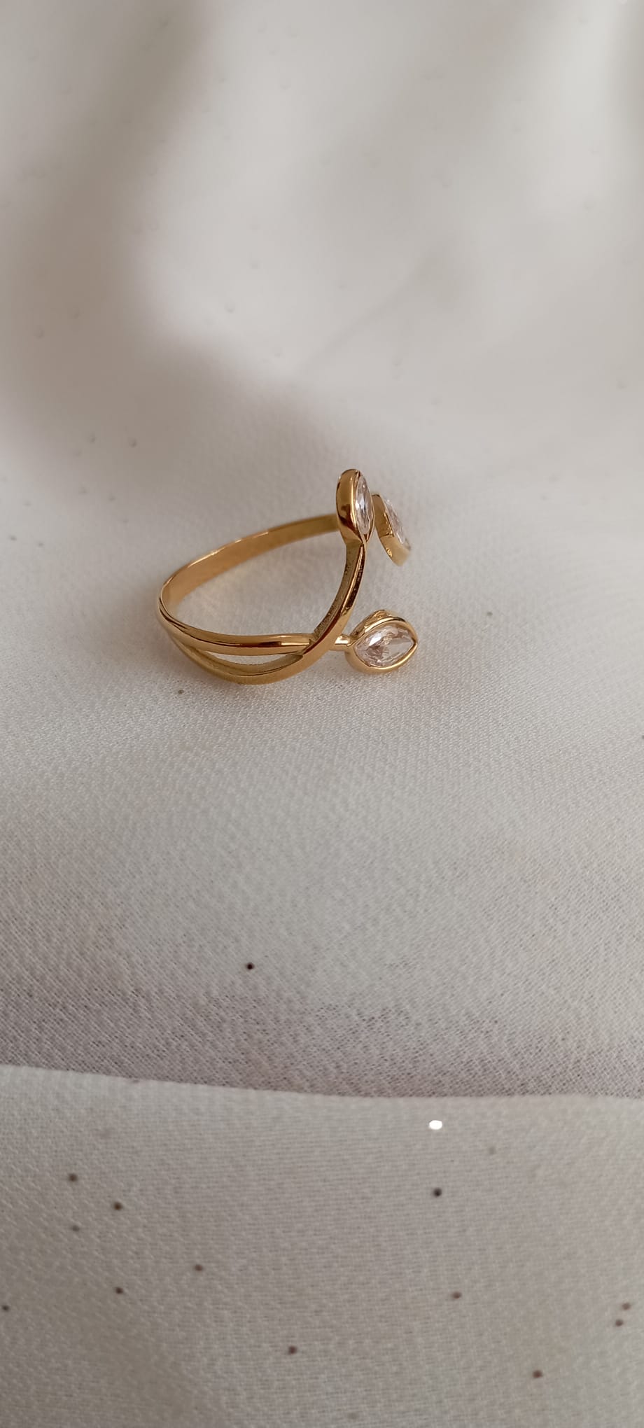 Bague Feuille Strass