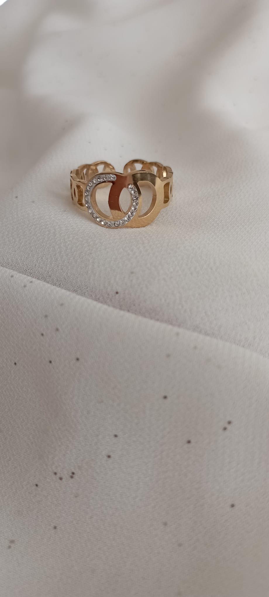 Bague Cercle strass en Acier Inoxydable