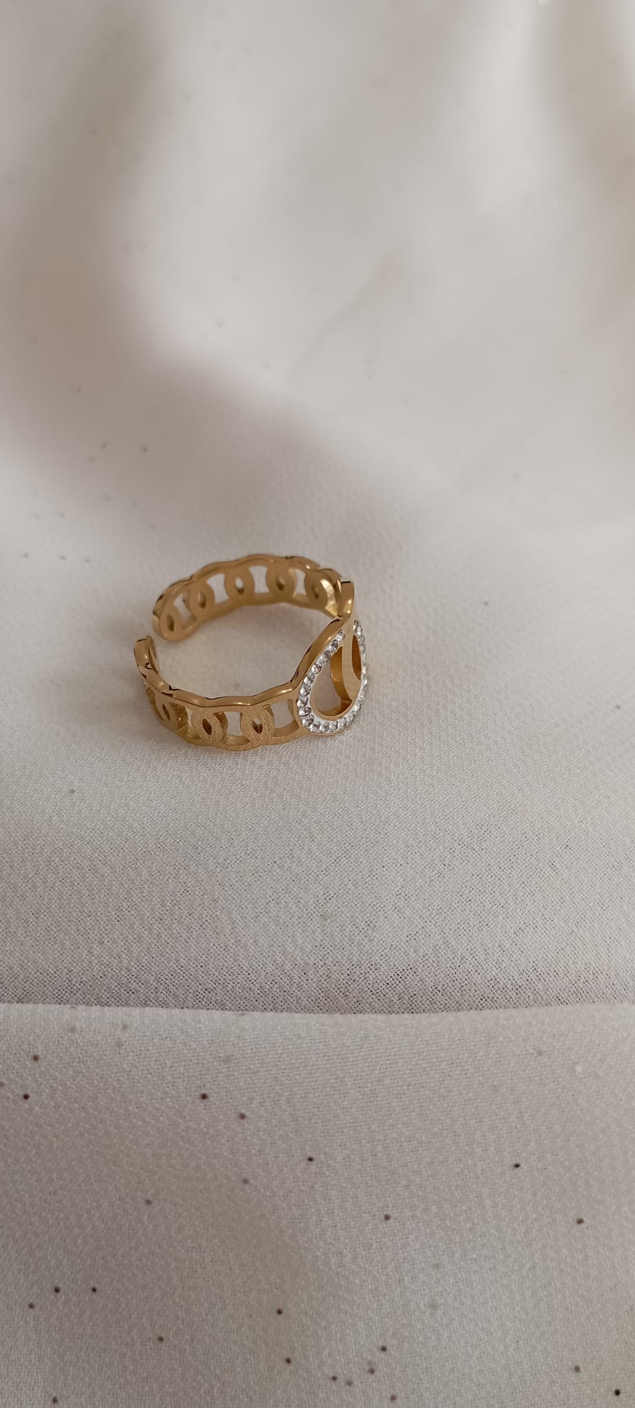 Bague Cercle strass en Acier Inoxydable