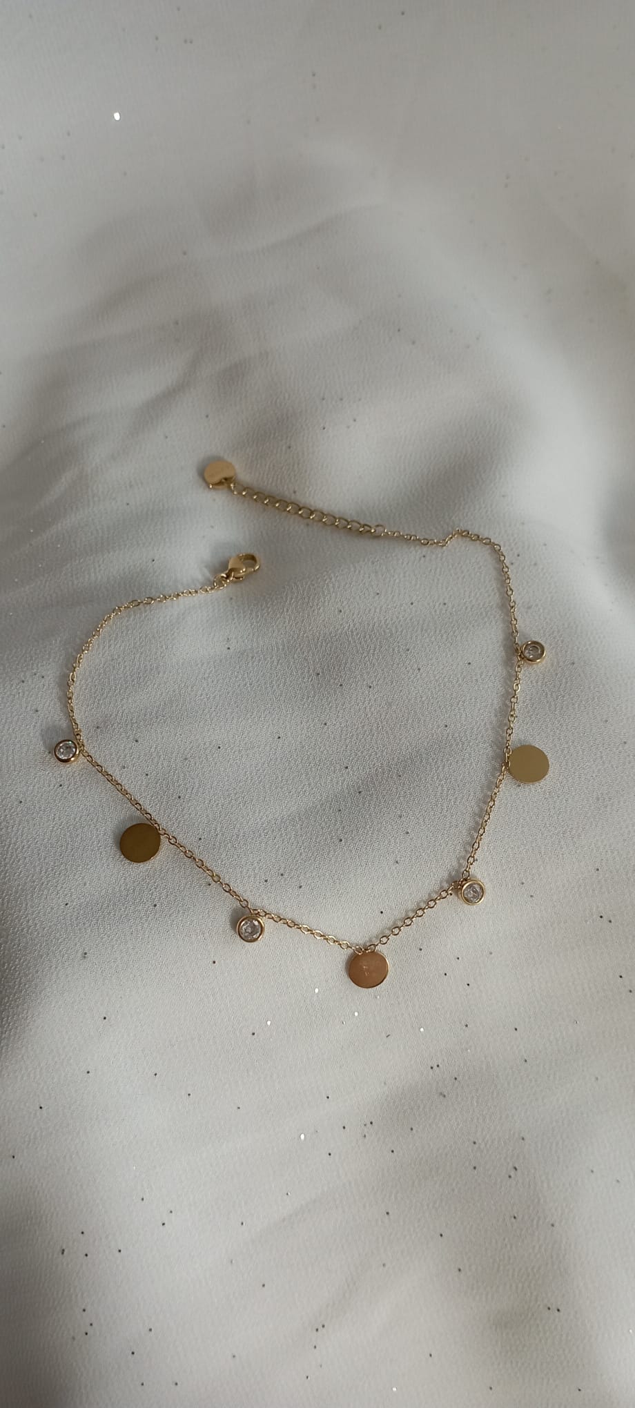 Chaîne de cheville Strass rond