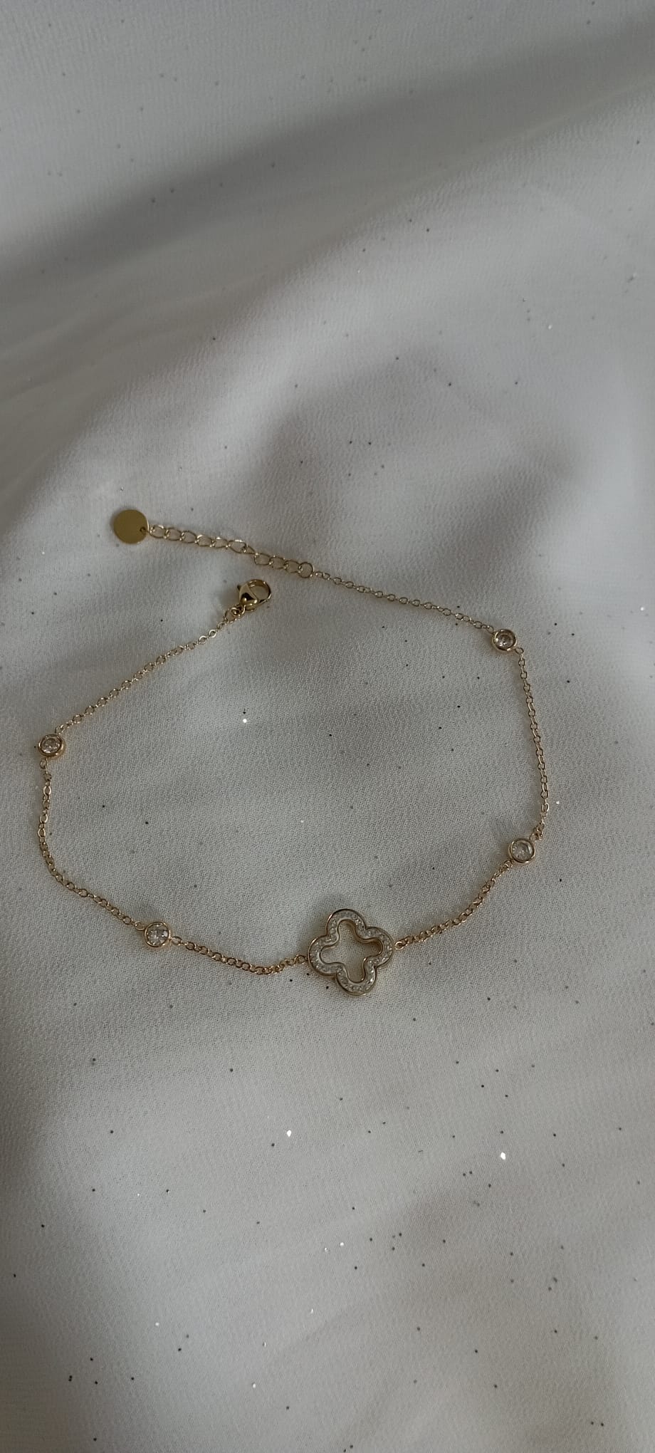 Chaîne de cheville Strass fleur