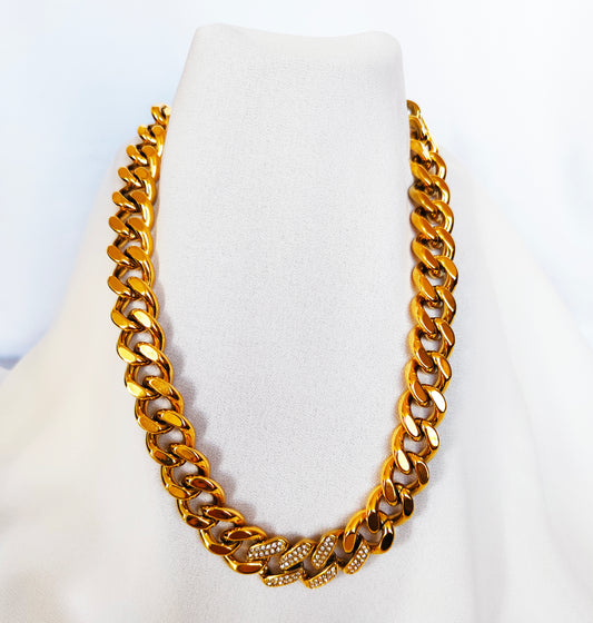 Collier chaine strass