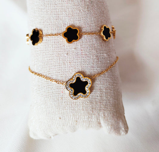 Bracelet black flower