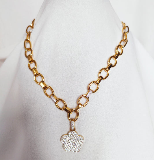 Chaine flower strass