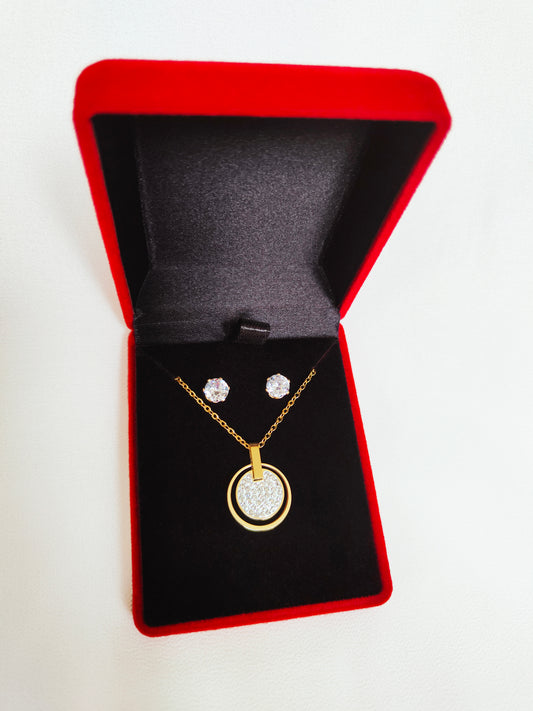 Coffret double cercle strassé