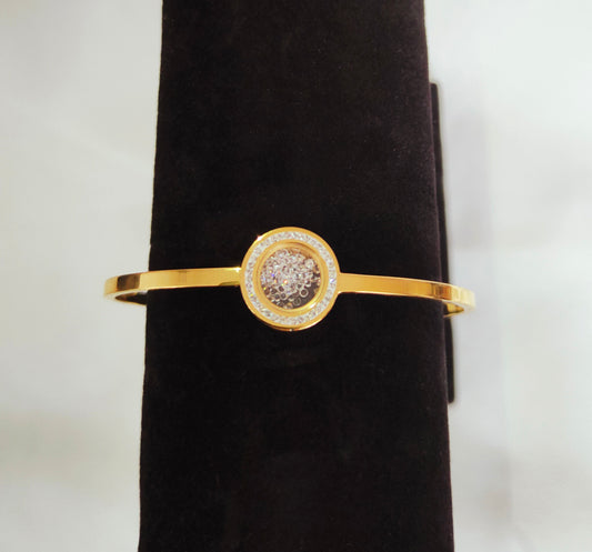 Bracelet rigide cadran strass