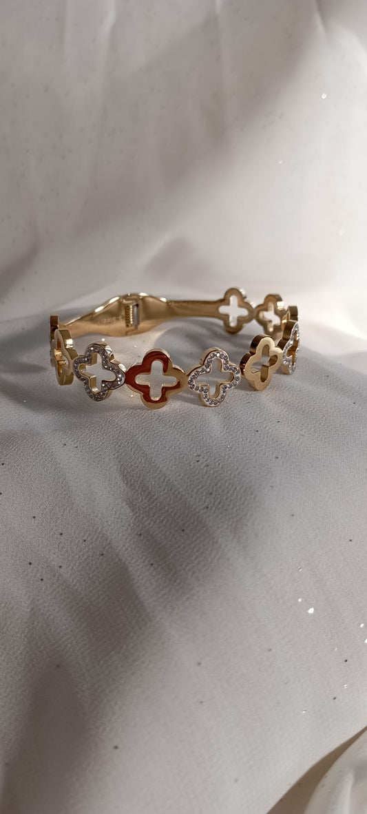 Bracelet rigide croix strass