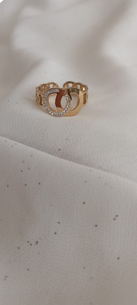 Bague Cercle strass en Acier Inoxydable