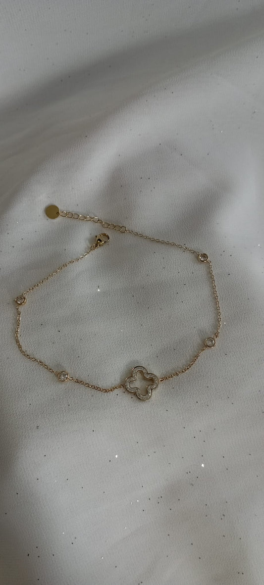 Chaîne de cheville Strass fleur