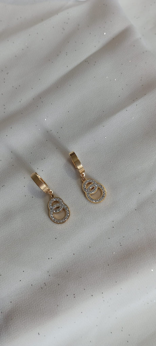 Boucle d'oreilles double cercle