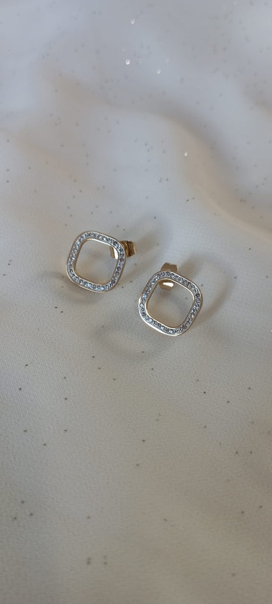 Boucle d'oreilles carré strass